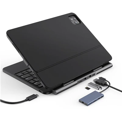 USB C HUB kartani o'quvchi bilan olinadigan IPad qutisi